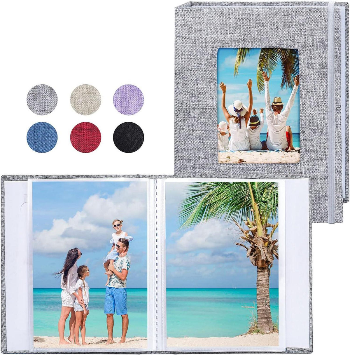 Fotoalbum Klein 10x15 Fotos 2er Pack Leinen Cover Frontfenster
