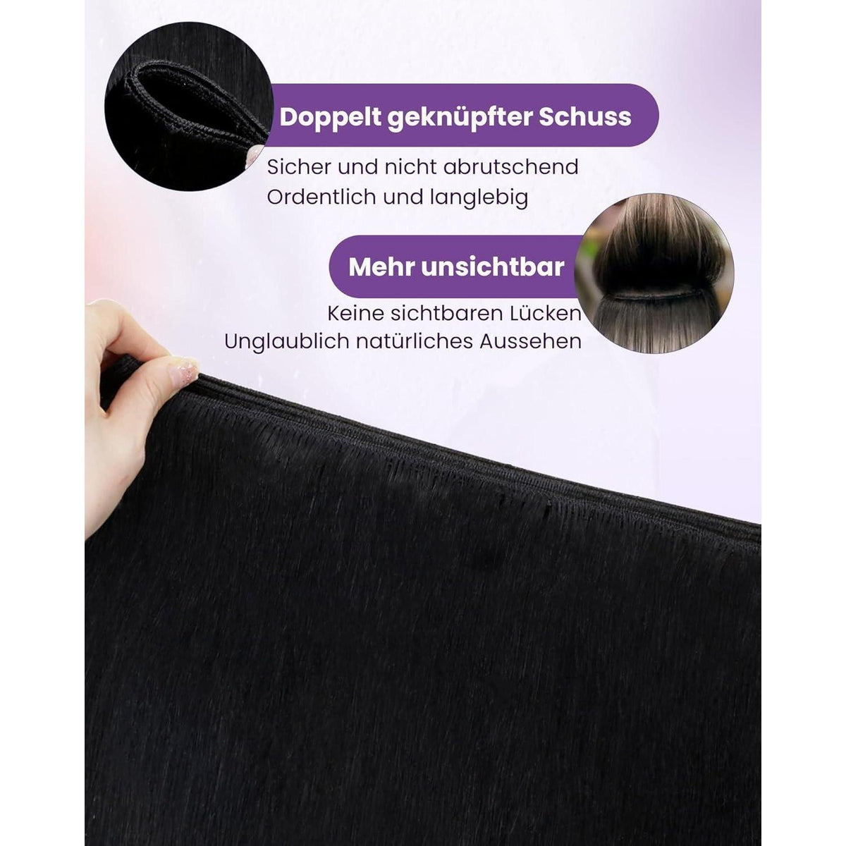 Echthaar Tressen 50cm – Weft Haarverlängerung 100g