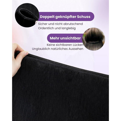 Echthaar Tressen 50cm – Weft Haarverlängerung 100g
