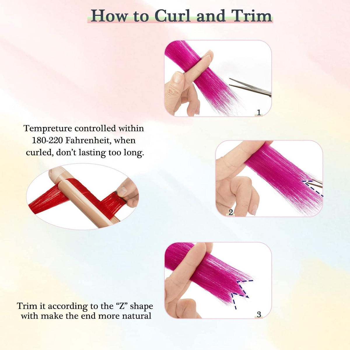 Farbige Haarverlängerungen 21 Zoll – 12 Stück Rosa Clip-Ins