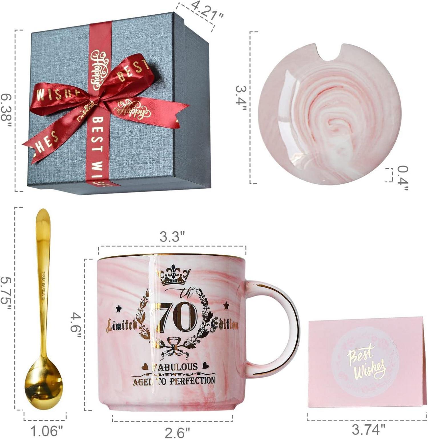 70. Geburtstag Frau Geschenk: Limited Edition 400ml Marmor
