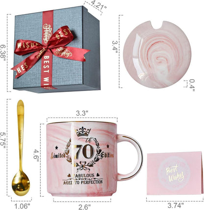 70. Geburtstag Frau Geschenk: Limited Edition 400ml Marmor