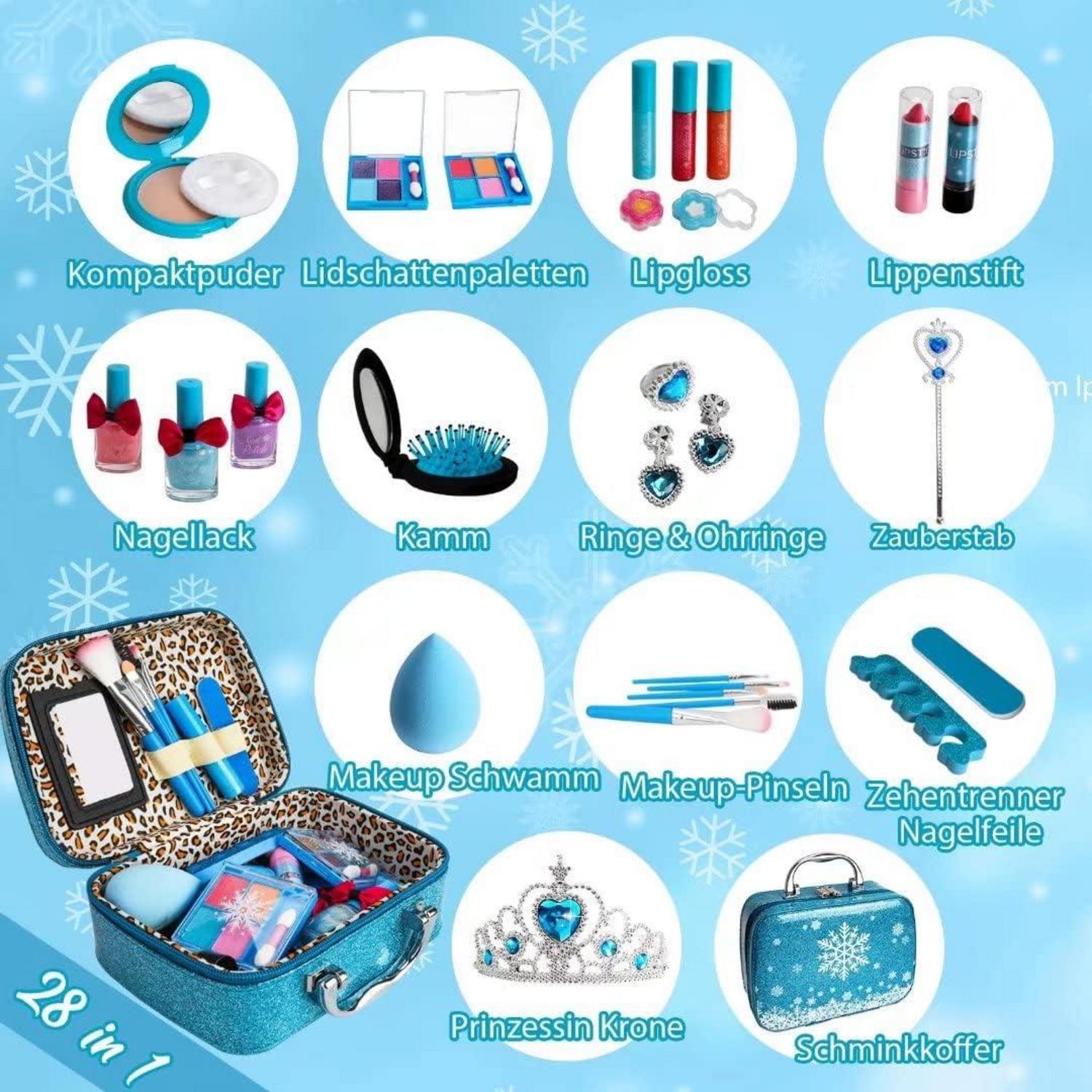 Kinder Schminkset Mädchen Make-up Schminkkoffer Spielzeug