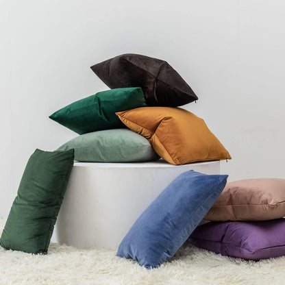 2x Samtkissenbezug 40x60 cm Salbei - Dekokissen Wohnzimmer