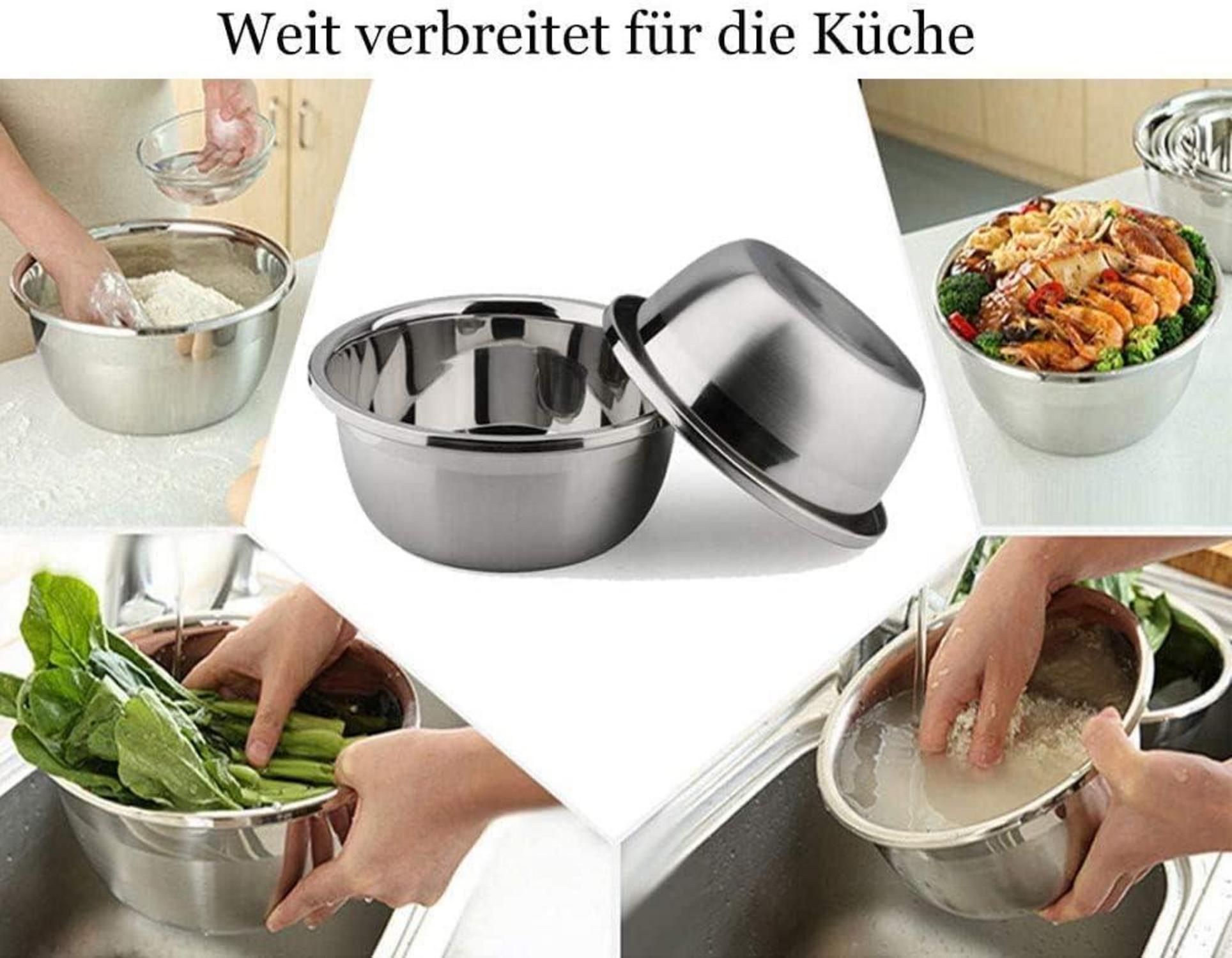 Edelstahl Rührschüssel Multifunktional Metallschüssel 24cm inkl. Sieb