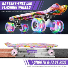 BELEEV Skateboard Komplett 22 Zoll Mini Cruiser LED