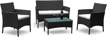Polyrattan Gartenmöbel Set für 4 Personen mit Tisch und