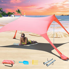 CUUPO Strandzelt Sonnenschutz LSF 50+ UV-Schutz 2 Stangen
