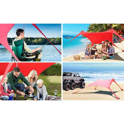 CUUPO Strandzelt Sonnenschutz LSF 50+ UV-Schutz 2 Stangen