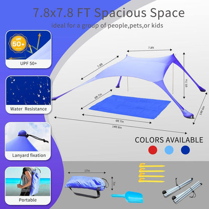 Strandzelt Pop-Up 2x2.1 m LSF 50 Sonnenschutz