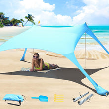 Strandzelt Pop-Up 2x2.1 m LSF 50 Lycra Sonnenschutz