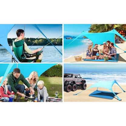 Strandzelt Pop-Up 2x2.1 m LSF 50 Lycra Sonnenschutz