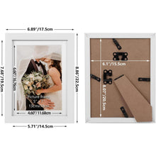 4er Set Bilderrahmen 13x18 cm weiß Holzmaserung Passepartout 15x20 Wand Tisch