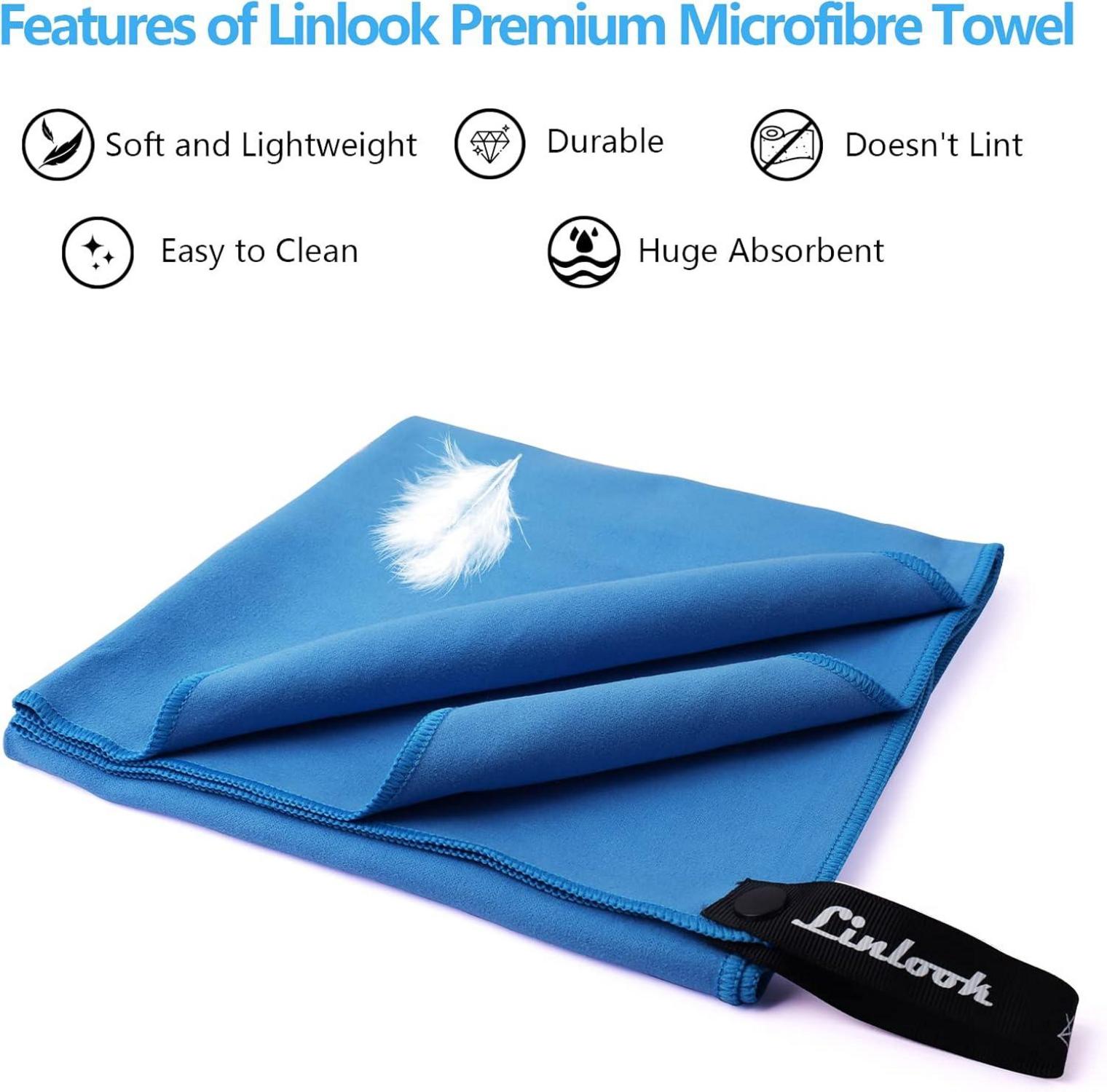 Mikrofaser Handtuch Set: 2 Stück (160x80cm Badetuch