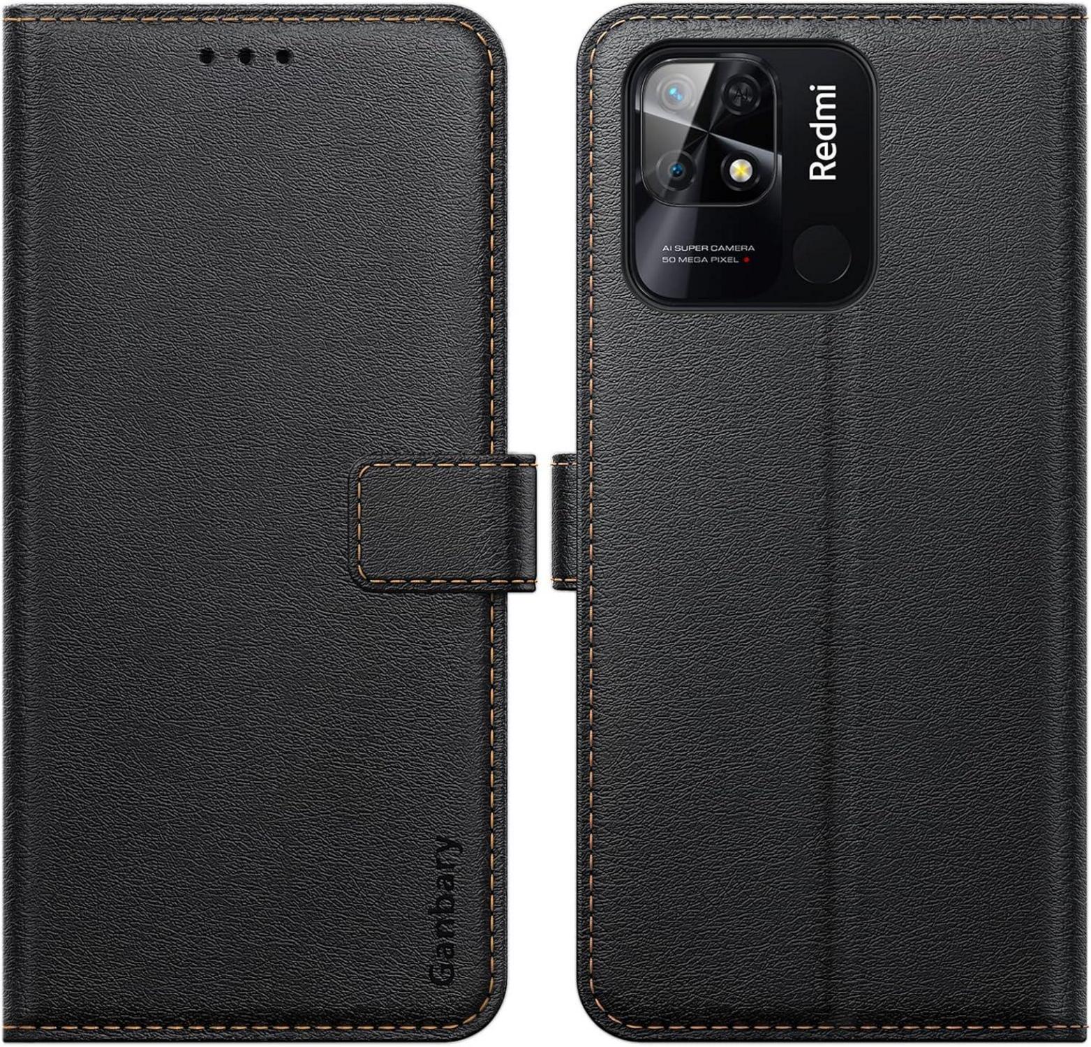 Xiaomi Redmi 10C Handyhülle - Premium Leder Klapphülle mit Kartenschlitzen & Standfunktion