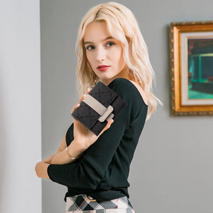 Damen Geldbörse RFID Blocking Portemonnaie Veganes Leder 6 Karten 1 ID