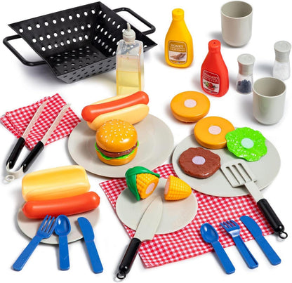 Play-Act BBQ Grill Set für Kinder mit 27 Teilen