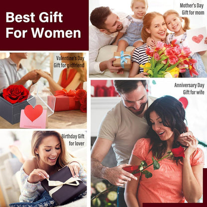 Ewige Rose Geschenkbox konservierte Rose 925 Silber Halskette