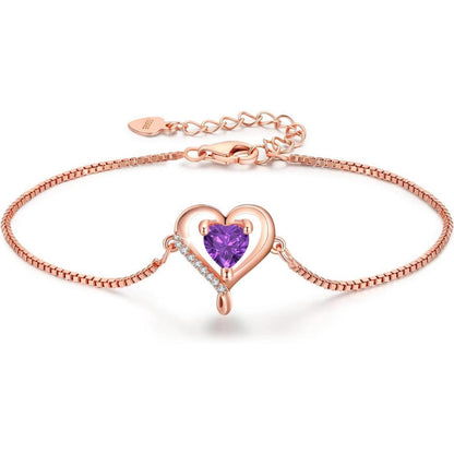 Herz Armband Damen Rosegold Sterling Silber 925 Verstellbar Geschenk