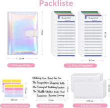 A6 Budget Planner mit Geldumschläge und 12 Budgetbogen, PU
