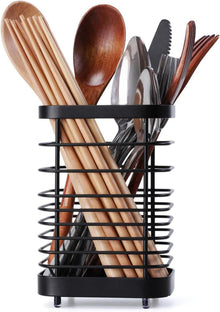 Besteckkorb Edelstahl Rostfrei Organizer Küchenutensilien Schwarz