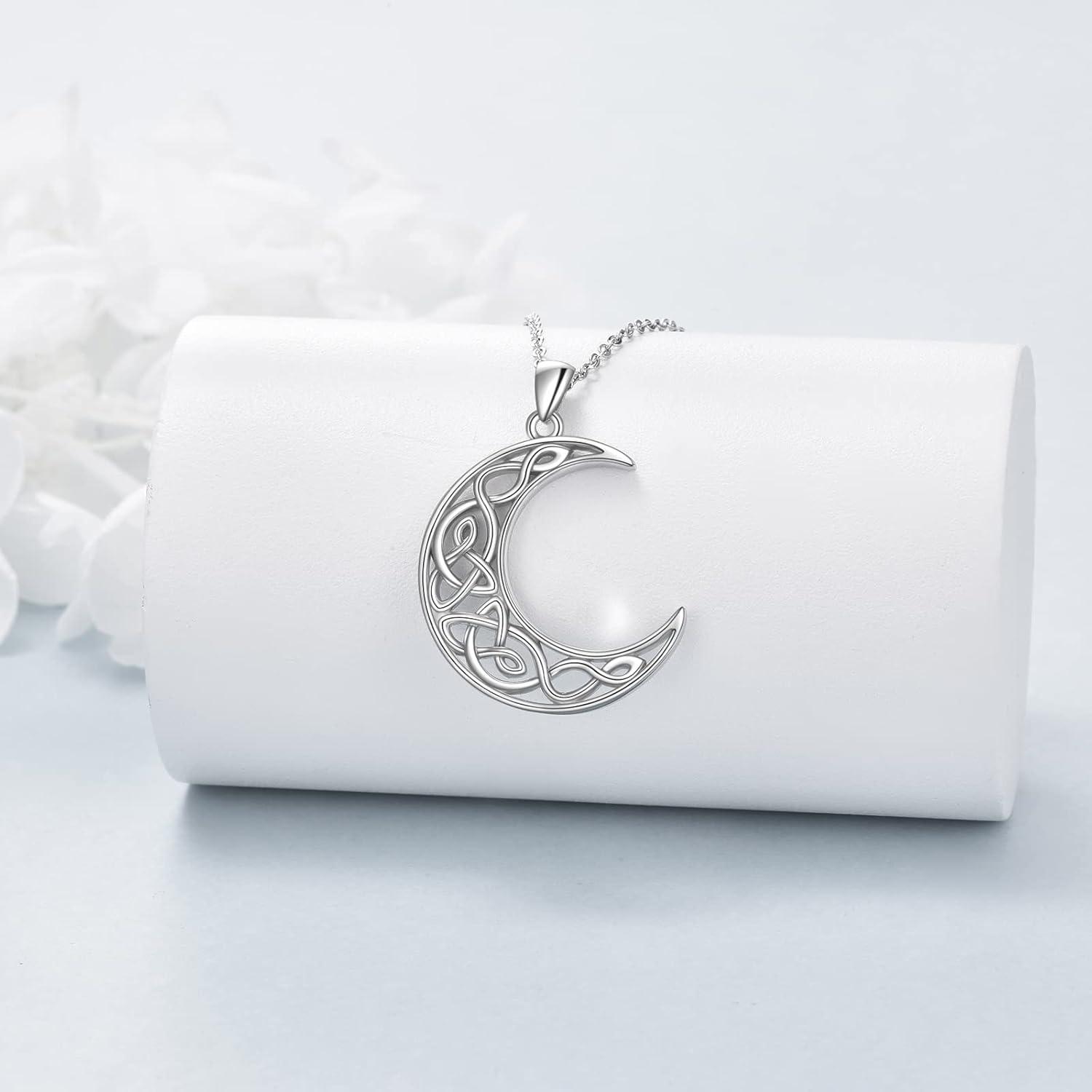 Keltischer Knoten Halskette Sterling Silber Anhänger 925 Damen