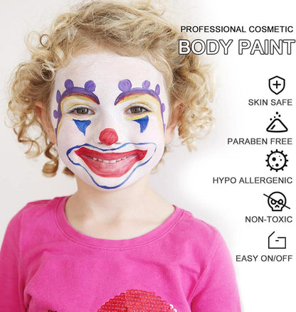 Halloween Schminke Set Wasserbasis für Kinder, Erwachsene - Mehrfarbig