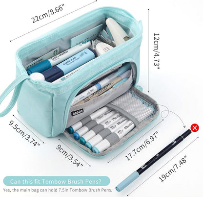 Federmäppchen mit großem Pencil Case Tragbare Stifttasche Blau