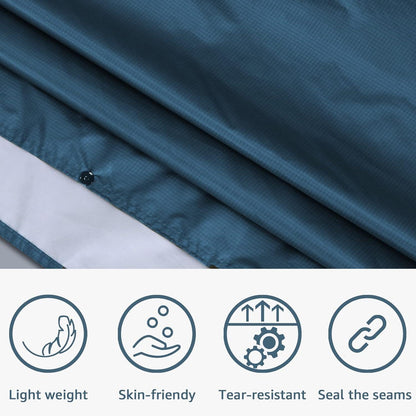 ANYOO Regenponcho Ripstop Kapuze Camping Wandern Angeln Blau