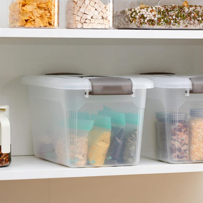 4er Set 5L Aufbewahrungsbox mit Deckel transparent stapelbar 27.8x19.5x16.4cm