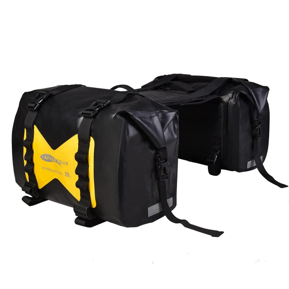 Wasserdichte Motorrad Satteltaschen 50L – Gelb (2er-Pack)