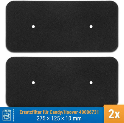 Trockner Filter Hoover Candy 40006731 275x125x10mm 2er-Set