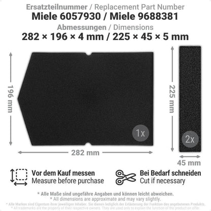 Trockner Filter für Miele 6057930 9688381/9688380