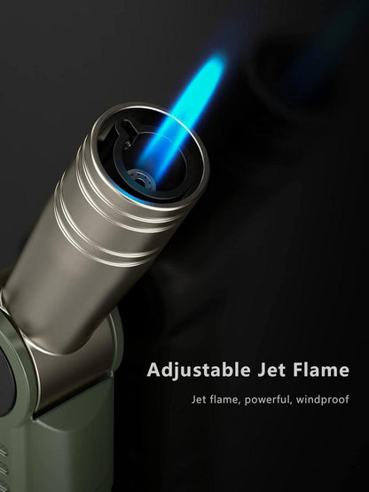 JOPOO Jetflame Feuerzeug Winddicht Gas Butan für Camping Strand BBQ
