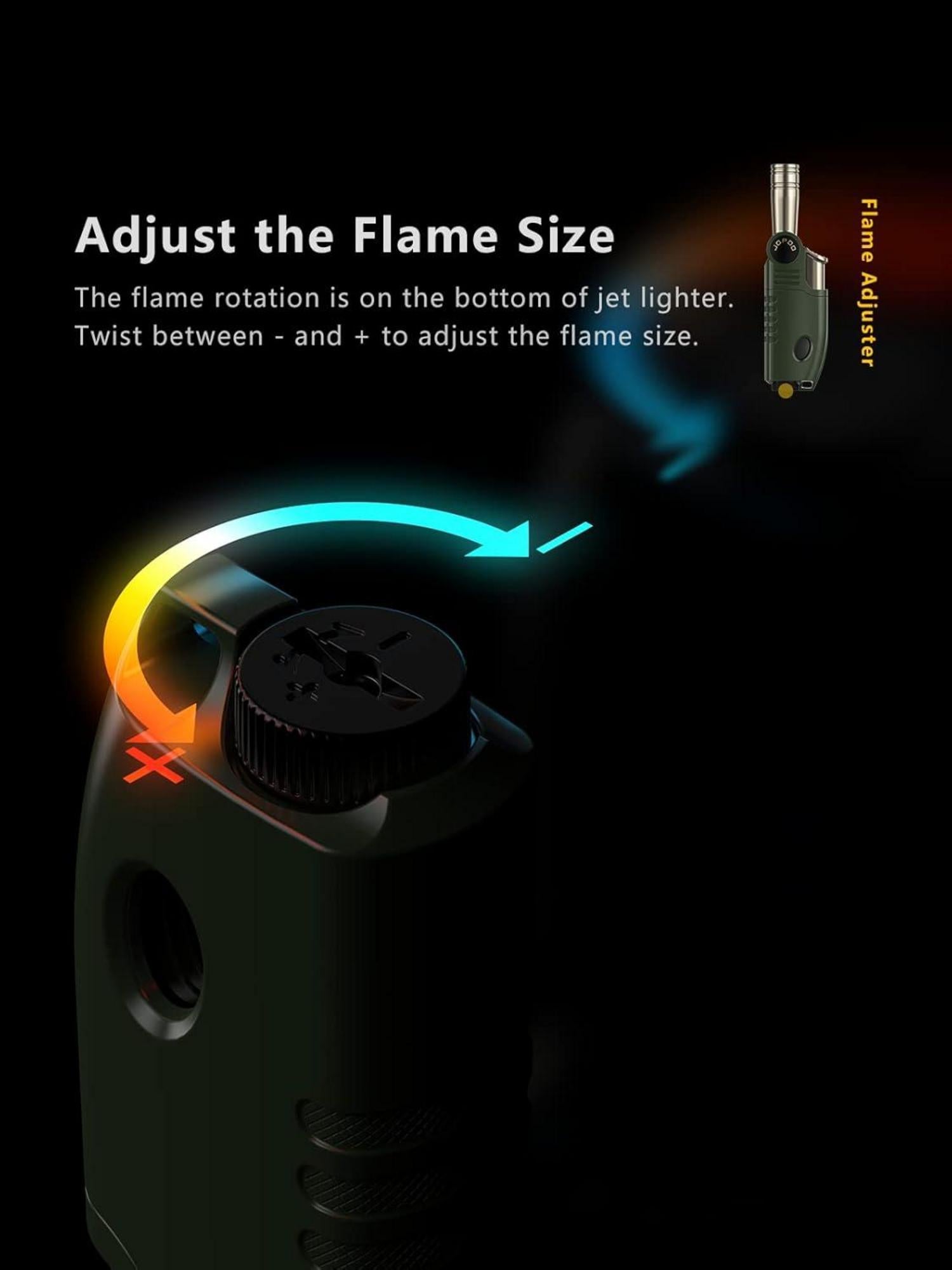 JOPOO Jetflame Feuerzeug Winddicht Gas Nachfüllbar Outdoor Camping BBQ