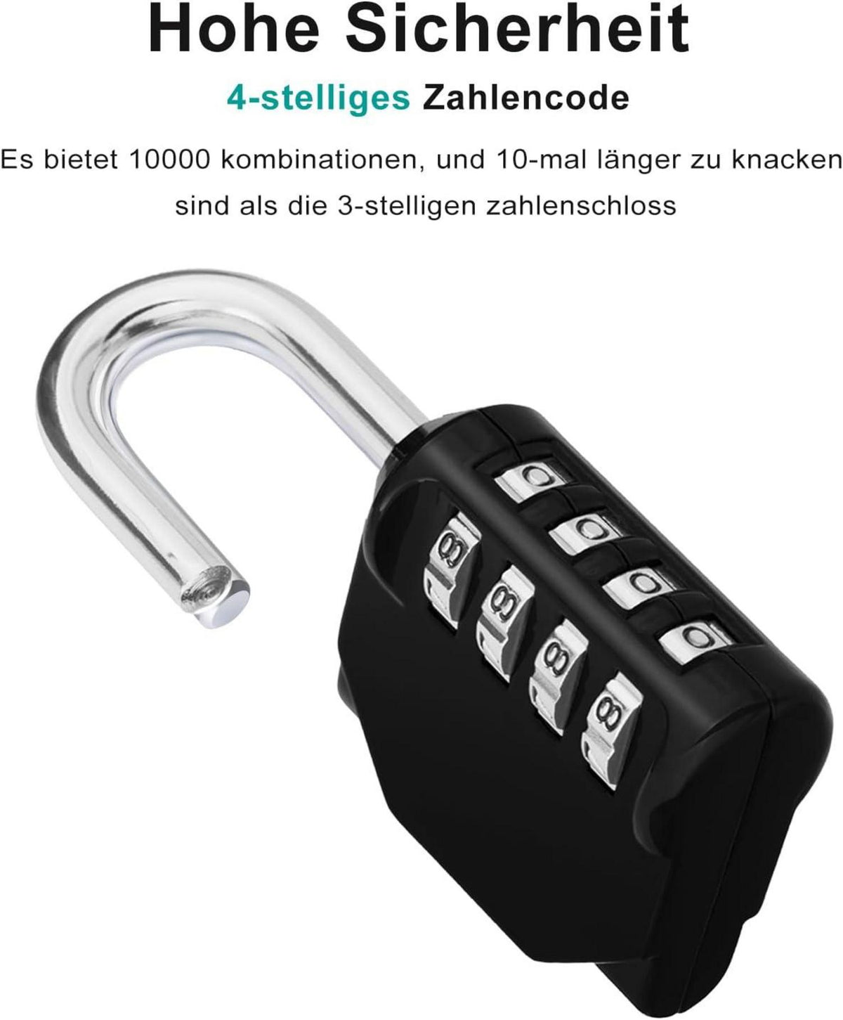 ZHEGE Vorhängeschloss Zahlenschloss 4 Stellig für