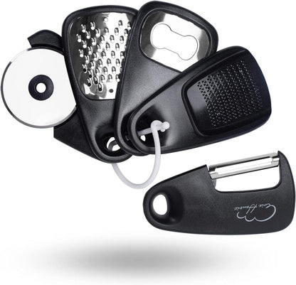 Küchenhelfer 5-teiliges Set Gemüseschäler Käse Schaber Pizzaschneider