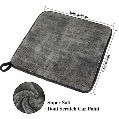 Mikrofasertücher Auto 1200GSM Korallenvlies 3 Stück Schwarz