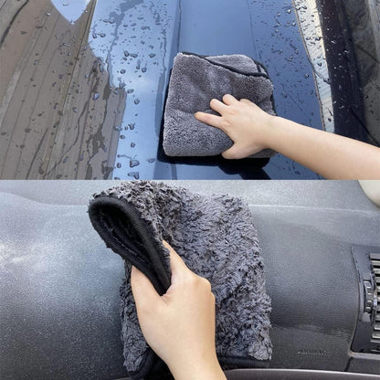 Mikrofasertücher Auto 1200GSM Korallenvlies 3 Stück Schwarz