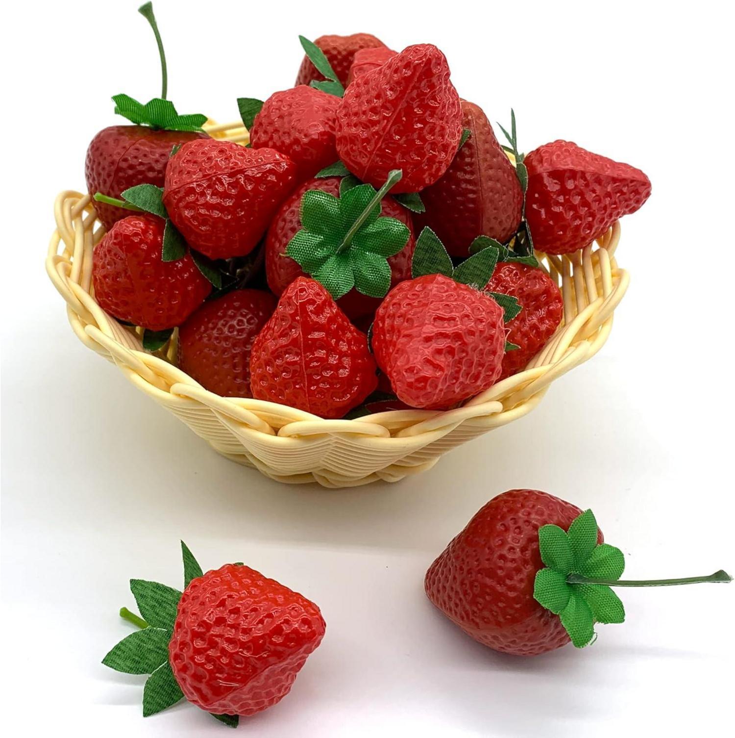 Künstliche Erdbeeren Simulation Obst 20 Stück Dekoration
