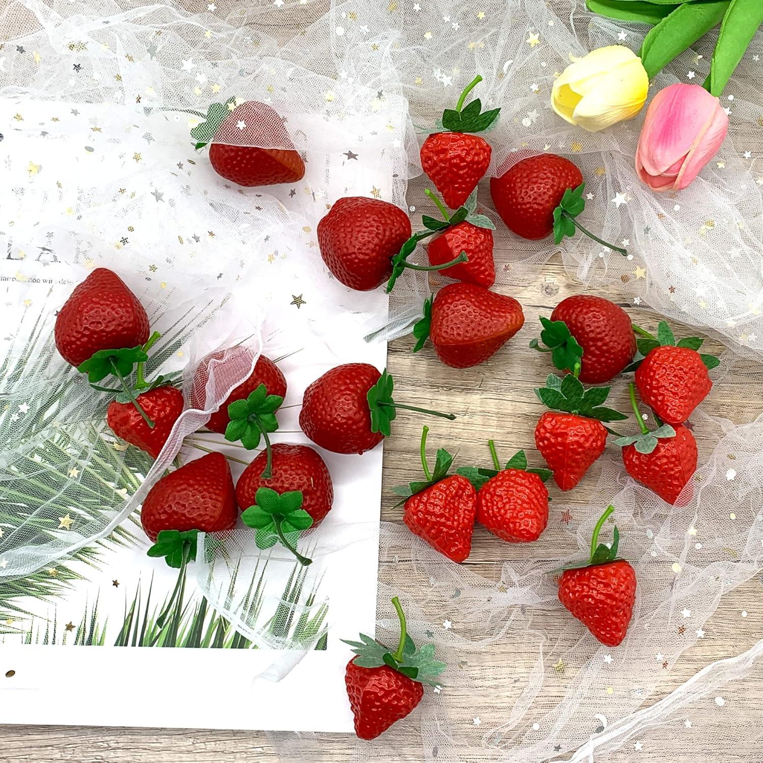 Deko Obst Kunststoff Erdbeere Simulation Modell - 20 Stück