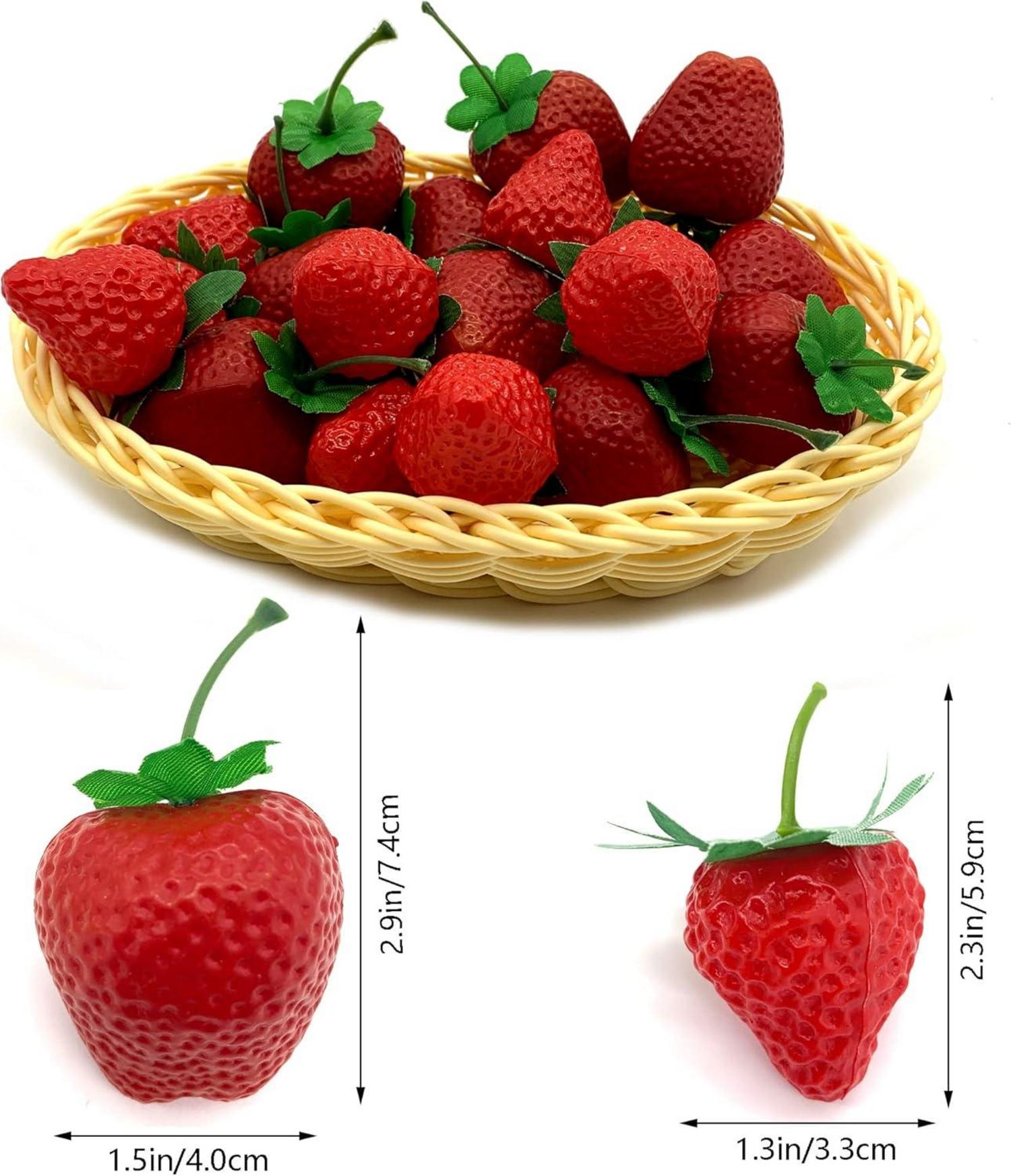 Deko Obst Kunststoff Erdbeere Simulation Modell - 20 Stück