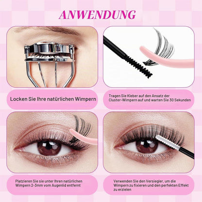 Volumen Cluster Wimpern 40D Schwarz 8-16mm Mischtray
