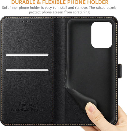 Handyhülle Samsung Galaxy M53 5G Leder Klapphülle Schwarz