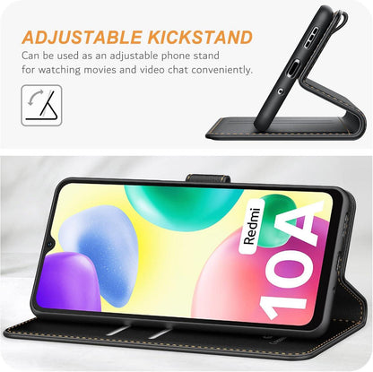 Ganbary Xiaomi Redmi 10A Handyhülle Schwarz mit Kartenschlitzen