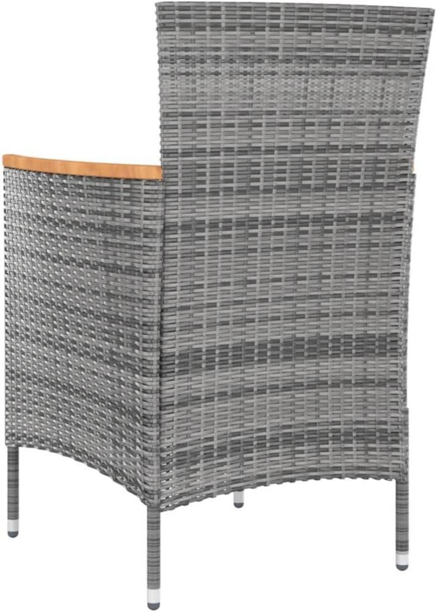 Gartenmöbel 9-TLG. Auflagen Gartenset Poly Rattan Grau