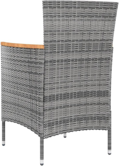 Gartenmöbel 9-TLG. Auflagen Gartenset Poly Rattan Grau