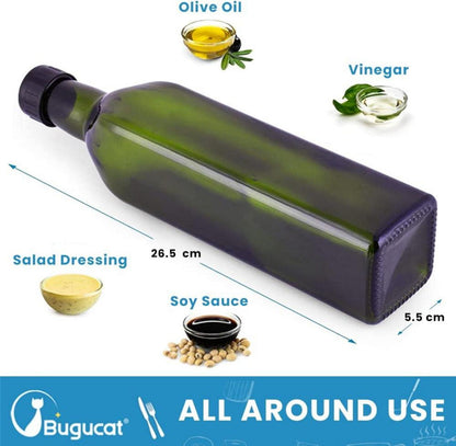 Bugucat Öl- und Essigflasche aus Glas 500ML mit Spender und
