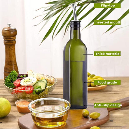 Bugucat 500ML Glas Essig Ölflasche Spender Tropffrei Kochen Salat