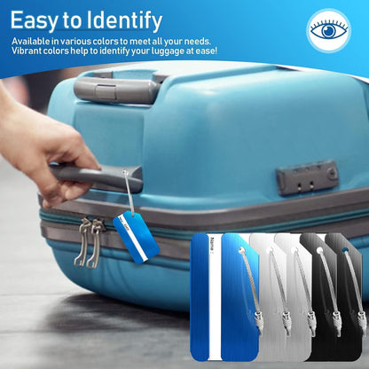 6x Kofferanhänger Gepäckanhänger Aluminium Reise-Set